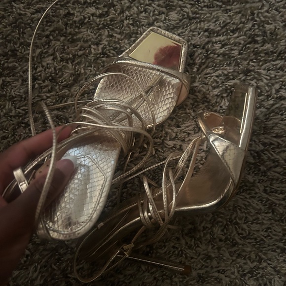 SCHUTZ Metallic Strappy Heels - Picture 3 of 3